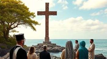 На Большом Тютерсе впервые установили православный поклонный крест